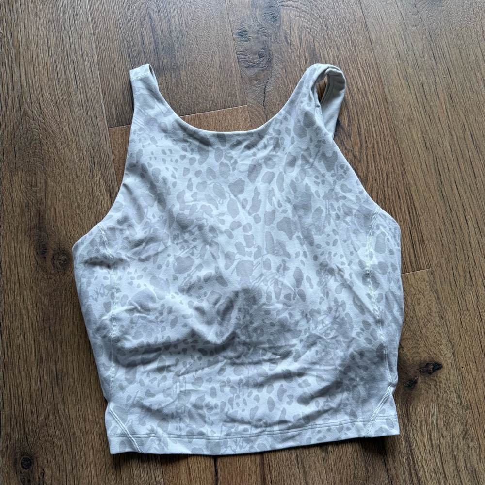 Lululemon Align High-Neck Tank Top Cheetah Camo Antique White Multi Size 6